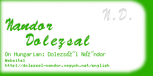 nandor dolezsal business card